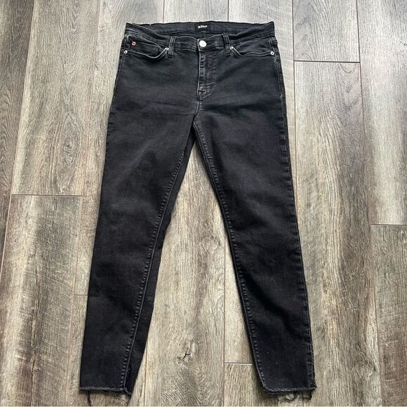 HUDSON Jeans Natalie Super Skinny Raw Hem Black Stone Wash Jeans Size 30 - Picture 4 of 13